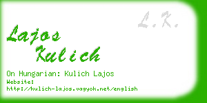 lajos kulich business card